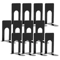 Produktbild: 6 Paare Buchstütze,Buchstützen,Bücherhalter,Buchstützen, Metall,Book Holder, Geeignet für Schule, Bibliothek, Haus, Büro, rutschfestes Bücherregal (Schwarz/12 Stück)