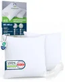 Produktbild: Sensalou Kissenbezug wasserdicht 2er Set in 7 Größen - 40x40 cm Kopfkissenbezug weiß mit Reißverschluss - Allergiker Hausstaubmilben Kissenschutz