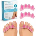 Produktbild: Sanmedix Zehenspreizer für alle Zehen - 3 Paar / 6 Stk. Zehentrenner Silikon, Hallux Valgus, 0% BPA Zehenstrecker für überlappende Zehen, Toe Spacer