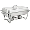 Produktbild: Speisenwärmer Chafing Dish 11 Liter Warmhaltebehälter Bain-Marie Buffet Party 2 Brennstoffbehälter Wasserbad Warmhalteplatte