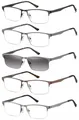Produktbild: EYECEDAR 5 Stuks Lesebrille Herren Halber Rahmen Edelstahl Material Metall Federscharniere Enthalten Sonnenbrillen Lesebrillen 2.00