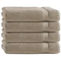 Produktbild: TRENDBUY24 Handtuch Set Handtücher Duschtücher Gästetücher Baumwolle Frottee Premium 4er Set, 100% Baumwolle (4-St), Duschtuch beige 50 cm x 100 cm