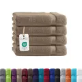 Produktbild: Class Home Collection Frottee Handtücher 50x100 cm – 4er Set Handtuch – Besonders weiche & saugfähige Handtücher aus 100% Baumwolle mit Aufhänger – Beige