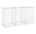 Produktbild: vidaXL Gartenzaun Gabionenwand mit Abdeckung Verzinkter Stahl 200x60x100 cm, (1-St)