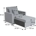 Produktbild: MCW Schlafsessel, Taupe, Textil, 101x90x197 cm, Wohnzimmer, Sessel, Schlafsessel