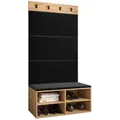 Produktbild: Möbel Kryspol Garderoben-Set, Eiche, Schwarz, Holz, Nachbildung, 2-Sitzer, 2 Fächer, 84x184x42 cm, Garderobe, Garderoben-Sets & Serien, Garderoben-Sets