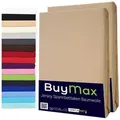 Produktbild: Buymax Spannbettlaken 2-er Set, Doppelpack, Bettlaken, Jersey 100% Baumwolle, Gummizug: rundum, (2 Stück), 90x200 100x200 140x200 160x200 180x200 cm, Matratzen bis 25 cm Höhe beige 100 cm x 200 cm