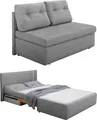 Produktbild: Schlafsofa 136 cm praktische Couch mit Funktion Bettkasten Gästebett in Hellgrau / 15120