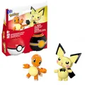Produktbild: MEGA Pokémon Action-Figur-Bauspielzeug-Set, Pokéball 2er-Pack, Pichu und Charmander mit 40 Teilen, für Kinder, HXP13