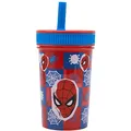 Produktbild: Stor WIEDERVERWENDBARER KINDERBECHER MIT SILIKONSTROHHALM 465ML | SPIDERMAN MIDNIGHT FLYER