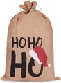 Produktbild: BRUBAKER Aufbewahrungstasche Weihnachtssack Ho Ho Ho - 80 cm Geschenksack Weihnachten (2-tlg., Jutesack), Nikolaussack Jutebeutel Sack mit Kordel zum Verpacken von Geschenken