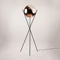 Produktbild: s.luce Orb Tripod Glaskugel Stehlampe Dreibein Wohnzimmerlampe Dimmbar, Glasfarbe Kupfer Verlauf, Dreibein Schwarz