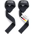 Produktbild: Zughilfen für Krafttraining und Bodybuilding (gepolstert) - Profi Lifting Straps 60 cm Länge für Fitness, Weightlifting, Kreuzheben - Zughilfe im Paar für Frauen und Männer (Schwarz 2.0)