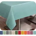 Produktbild: Beautex Tischdecke Tischdecke Tischläufer Leinen Struktur aus Baumwolle abwischbar (1-tlg) blau Rund | 140 cm x 140 cm