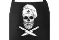 Produktbild: MoonWorks Grillschürze Grill-Schürze für Männer Koch Totenkopf Messer Hipster Skull Chef Grillen Baumwoll-Schürze Küchenschürze Moonworks®, mit kreativem Aufdruck