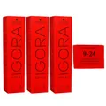 Produktbild: Schwarzkopf Igora Royal 3 x 60 ml 9-24 hellblond asch beige Haarfarbe Cremefarbe