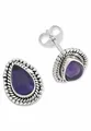 Produktbild: Ohrstecker 925 Silber Amethyst lila Stein Edelstein Ohrringe echt Silber Damen Sterling Silber Stecker Geschenk(MOS-055-01)