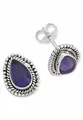 Produktbild: mantraroma Paar Ohrstecker NILA aus 925 Silber mit Amethyst (Paar, Paar Ohrringe mit Schmuckbeutel), 925 Sterling Silber Ohrringe für Damen