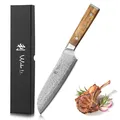 Produktbild: Wakoli Oribu Santokumesser 18 cm Klinge I 67 Lagen Damaststahl & Olivenholzgriff