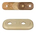 Produktbild: FUX 5 Stück Doppel Heizungsrohr Rosette, Rohrabstand variabel, 15mm - 22mm, Rohrabdeckung, Abdeckrosetten, Verkleidung, Heizkörper Rosetten, Holz, Parkett, Holzrosetten (19mm, Ahorn)