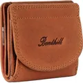 Produktbild: Benthill Kleine Geldbörse Echt Leder RFID | Wiener Schachtel Echtleder Damen & Herren | Minibörse Mini Portemonnaie inkl. Geschenkbox - Braun