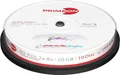 Produktbild: PRIMEON Blu-ray-Rohling 10 BD-R Dual Layer full printable ultragloss water 50GB 8x Spindel