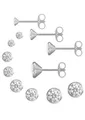 Produktbild: Firetti Ohrstecker-Set Multipack Schmuck Geschenk Silber 925 Ohrstecker Glitzerstein (Set, 8-tlg), mit Zirkonia (synth)