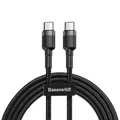 Produktbild: Robustes geflochtenes Kabel USB-C auf USB-C QC3 2m - Schwarz/Grau