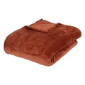 Produktbild: Atmosphera – Ollis Terracotta Flanell-Überwurf – 180 x 230 cm, weicher Griff – Für Wohnzimmer, Schlafzimmer, Sofadecke