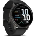 Produktbild: Garmin Venu® 4 Venu 4 - 45 mm Schwarz/Schiefergrau mit Schnellwechsel-Silikon-Armband 22 mm