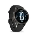 Produktbild: Garmin Venu® 4 - 45 mm Schwarz/Schiefergrau mit Schnellwechsel-Silikon-Armband 22 mm