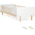 Produktbild: Homestyle4u Kinderbett 90x200 mit Raufallschutz Lattenrost Matratze Weiß 2801