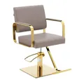 Produktbild: Physa Physa Otley BEIGE & Gold Friseurstuhl mit Fußstütze 490-650 mm 200 kg Beige/Goldfarben Barberstuhl Friseursessel Friseurstuhl höhenverstellbar Bedienstuhl Friseur
