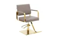 Produktbild: Physa Armlehnstuhl Friseurstuhl mit Fußstütze Höhe 49 - 65 cm Friseursessel 200 kg, Beige, Golden