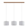 Produktbild: Lindby Pendelleuchte Imarin (Modern) aus Holz (3 flammig, E27) - Textil Hängeleuchte Esstischlampe Hängelampe Wohnzimmerleuchte