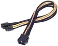 Produktbild: SilverStone SST-PP07-EPS8BG - Netzteil-Verlängerungskabel 30cm EPS 8pin auf EPS/ATX 4+4pin, schwarz/gold
