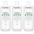 Produktbild: Goldwell Dualsenses Curls & Waves Hydrating Conditioner 3x1000 ml deutsche Ware