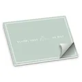 Produktbild: itenga Tischset DIN A3 – 50 Blatt Papier-Platzset „Schön, DASS Du da bist“ V3 | modernes Design | Platzdeckchen für Hochzeit, Geburtstag, Gartenparty & Familienfeier (1, eukalyptus grün)