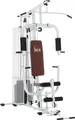 Produktbild: HOMCOM Gym Kraftstation mit Stahlnetz Fitnessstation Multigym Fitnesscenter Fitnessgerät inkl. 45 kg Gewichten Latzug Beincurl Metall Kunstleder