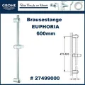 Produktbild: Grohe Euphoria Brausestange 600 mm für Rainshower Relexa Duschstange # 27499000