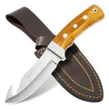 Produktbild: PUMA IP - Schwarzwild Olive – Premium Jagdmesser mit feststehender Klinge (Full-Tang) – 120 mm Klinge, 3,5 mm stark – 1.4125 Stahl (57-60 HRC) – Olivenholz-Griff & Lederscheide – für Jäger & Survival