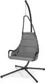 Produktbild: GOPLUS Hängesessel mit Gestell, Hängeschaukel mit Ständer bis 120 kg belastbar, Hängestuhl ergonomisch mit 82cm breitem gepolstertem Sitz, Hängekorb Hängesitz Sessel für Indoor Outdoor (Grau)