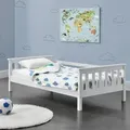 Produktbild: Kinderbett Nuuk mit Stauraum 80x160 cm Jugendbett bis 70 kg mit Lattenrost Kojenbett Kiefernholz Weiß - Weiß