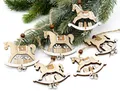 Produktbild: LB H&F Lilienburg Christbaumschmuck 6er SET Schaukelpferd Christbaumanhänger Christbaumschmuck