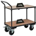 Produktbild: PROREGAL Profi Tischwagen mit 2 Etagen HxBxT 95 x 50 x 97 cm Traglast 400 kg Grau