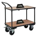 Produktbild: Profi Tischwagen mit 2 Etagen | HxBxT 95x50x97cm | Traglast 400kg | Grau