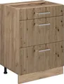 Produktbild: Vicco Küchenunterschrank R-Line, 60 cm mit Schubladen, ohne Arbeitsplatte, Artisan-Eiche/Goldkraft Eiche