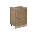 Produktbild: Vicco Unterschrank R-Line, Artisan-Eiche/Goldkraft Eiche, 60 cm mit Schubladen, ohne A...