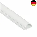 Produktbild: D-Line 1M3015W Mini Kabelkanal Selbstklebender, Halbrunde Kabelführungen,