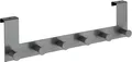 Produktbild: WENKO Türgarderobe Celano Grau Hakenleiste 6 Haken Türfalzstärken 2 cm, Stah